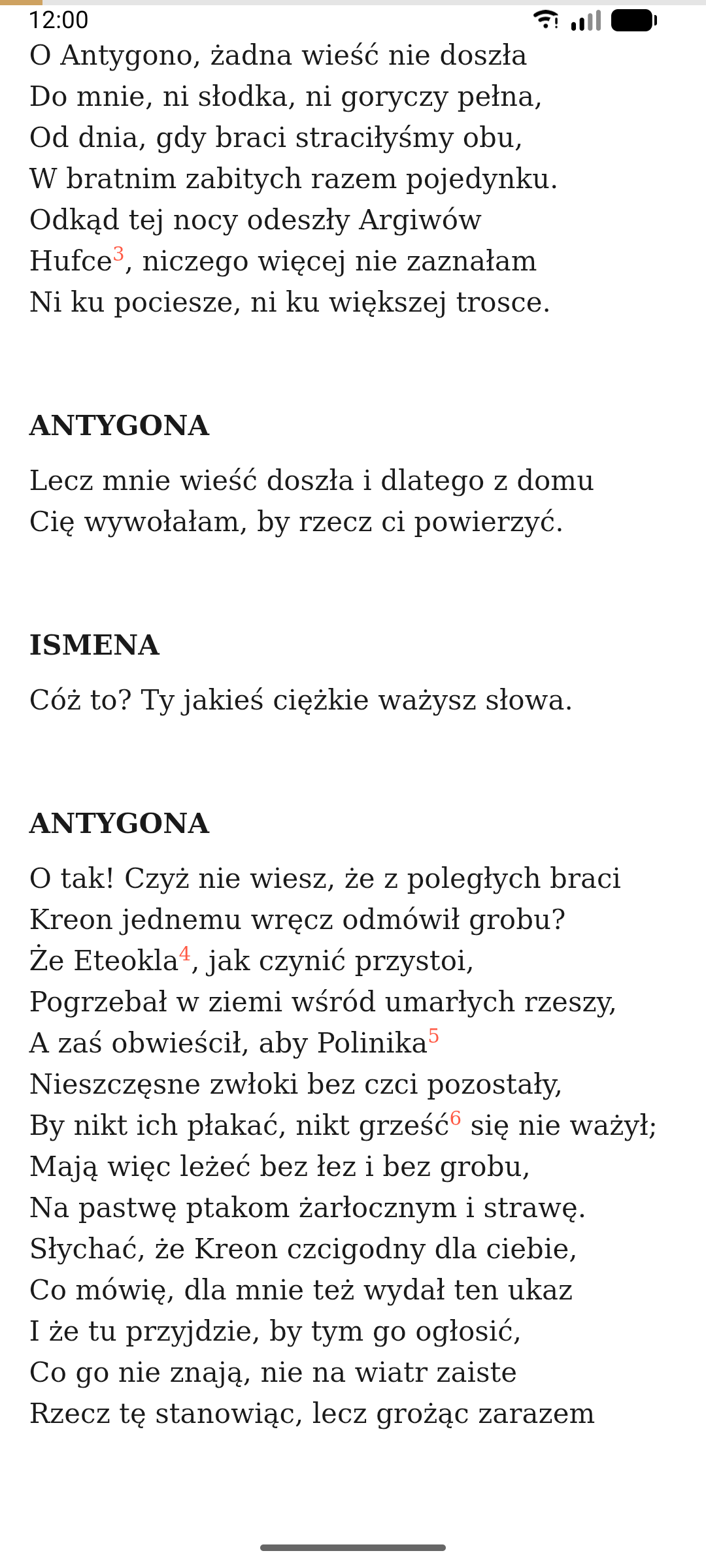 Czytnik z tekstem i przypisami